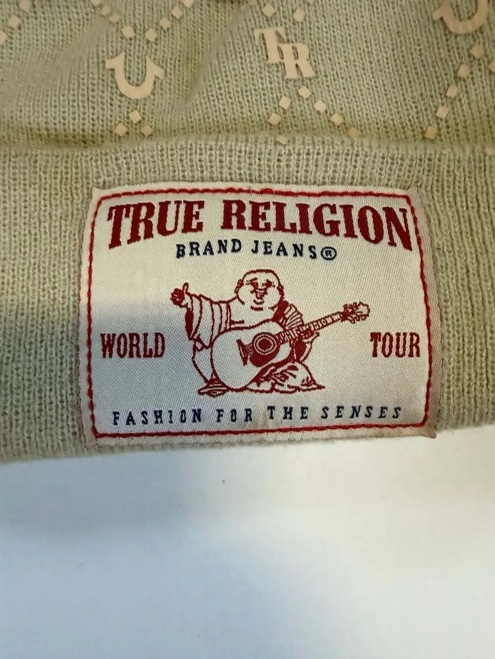 True Religion World Tour Logo Knit Beanie Hat